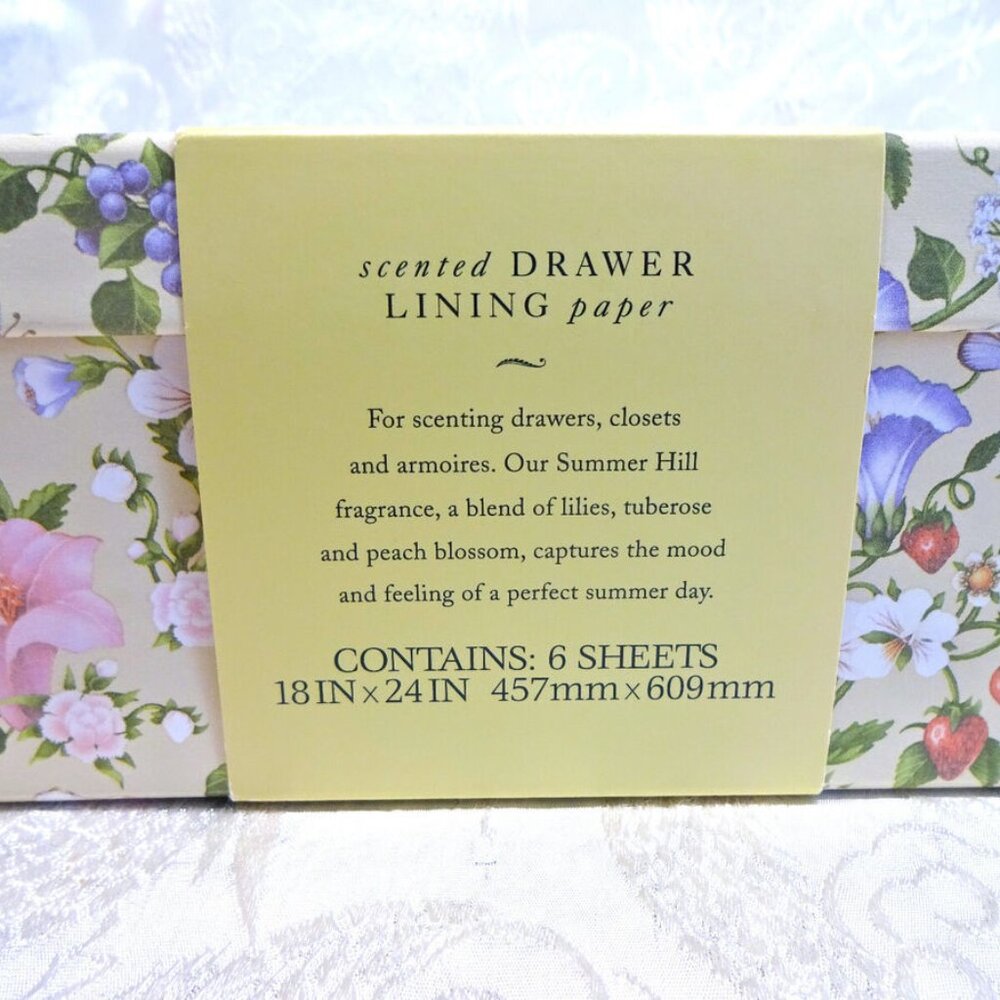 crabtree  evelyn summerhill scented drawer liners 18" X 24"  6 sheets